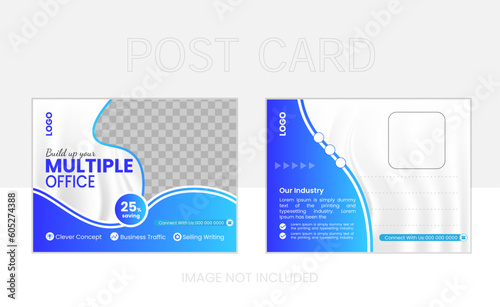 Editable creative corporate Postcard Design vector. Modern business postcard or EDDM design template.