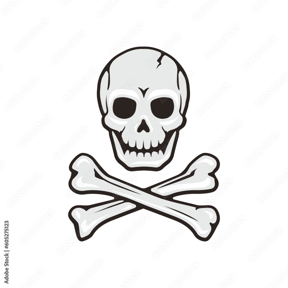 Skull and crossed bones vector illustration