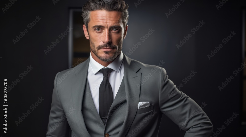 Portrait capturing a businessman professional in a modern office. Generative AI. Portrait capturing a businessman professional in a modern office. Generative AI.