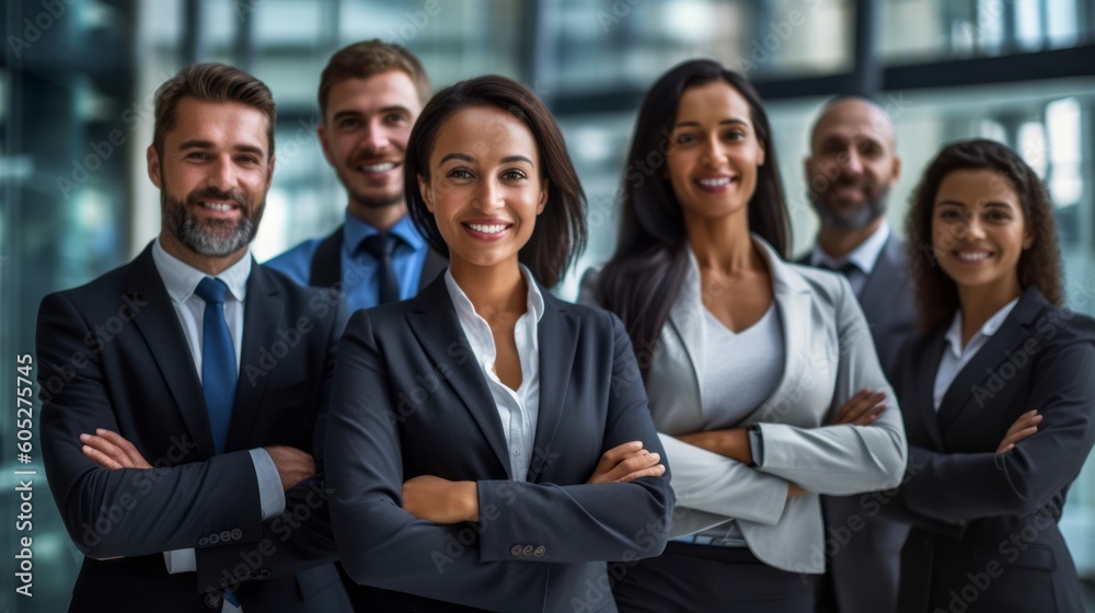 A captivating portrait of a Successful Corporate Team. Generative AI. A captivating portrait of a Successful Corporate Team. Generative AI.