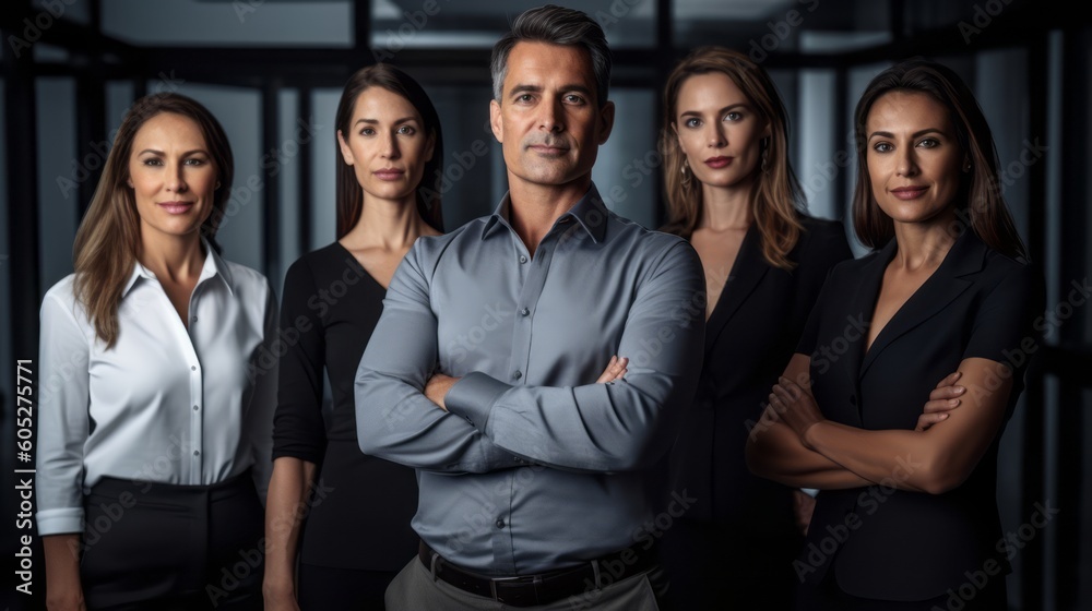 A captivating portrait of a Successful Corporate Team. Generative AI. A captivating portrait of a Successful Corporate Team. Generative AI.