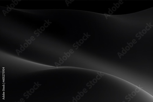 Abstract background with smooth waves in shades of black