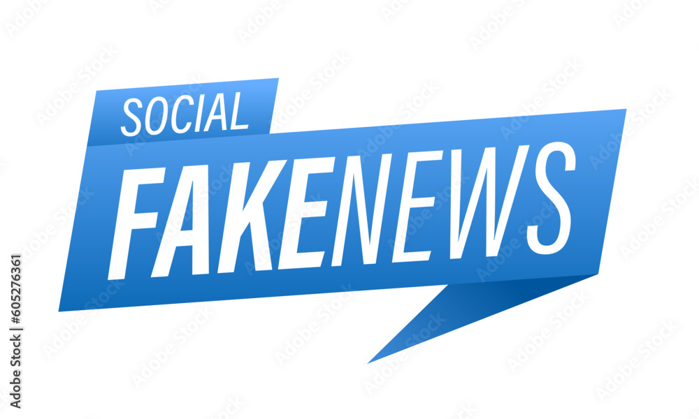 Fake news banner isolated on a blue background. Banner design template ...