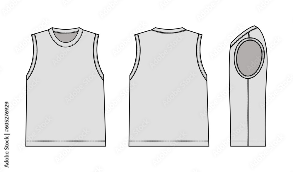 Sleeveless T-shirt vector template illustration Sleeveless T-shirt vector template illustration