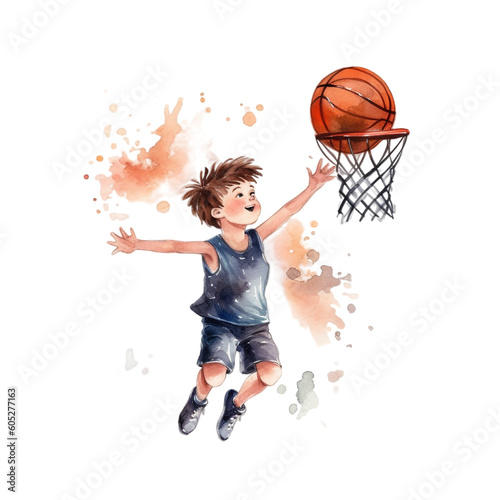 Vibrant Watercolor Basketball Clip Art: Add Artistic Flair to Your Designs © mike