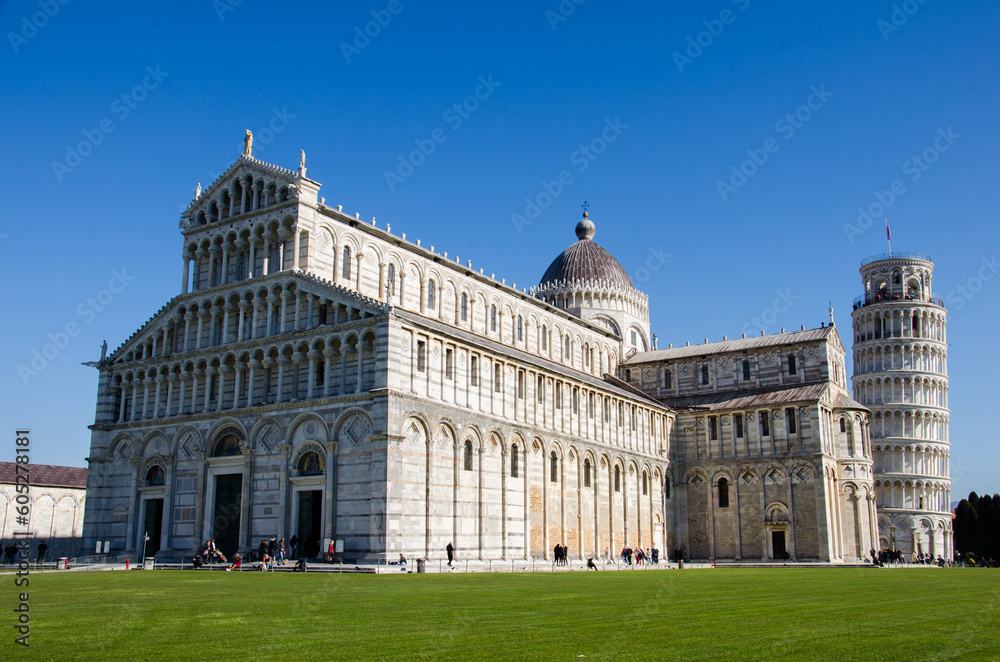 Pisa Tower with Cathedral in Italy stock photo Pisa Tower with Cathedral in Italy stock photo