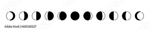Moon phases icon set Illustration