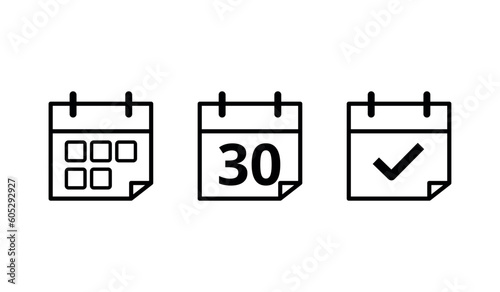 Calendar flat icons in different formats. Vector illustration of specific day calendar icon marked day 30.