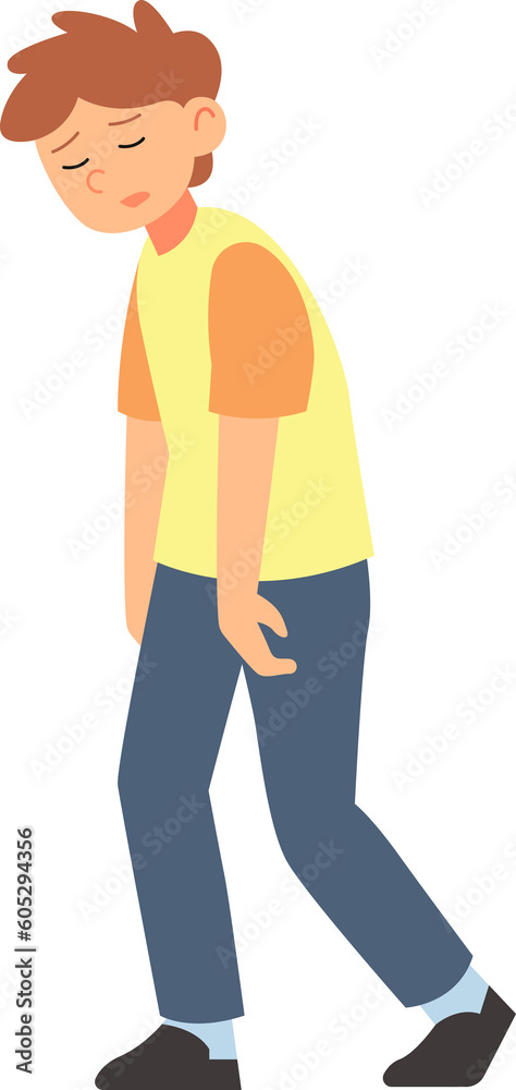 Businessman character has so tired illustration Businessman character has so tired illustration