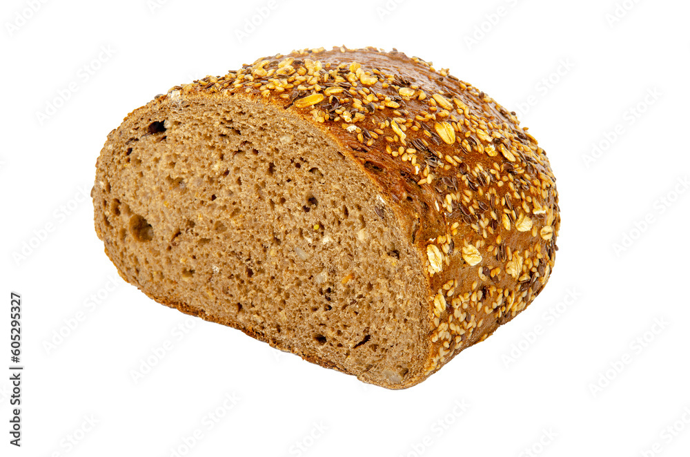 a half dark german bread on transparent background PNG file a half dark german bread on transparent background PNG file