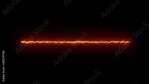 Red illuminated energy line on a black background
