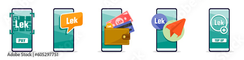 Online Mobile Banking with Albanian Lek on Phone