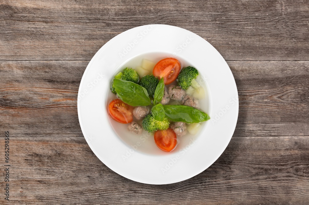 Tasty fresh hot soup dish Tasty fresh hot soup dish