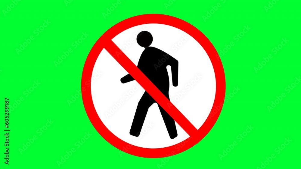 3d rendered animation of no entry sign isolated on a green screen background 3d rendered animation of no entry sign isolated on a green screen background