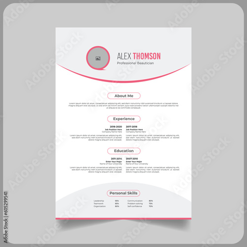 professional beautician resume