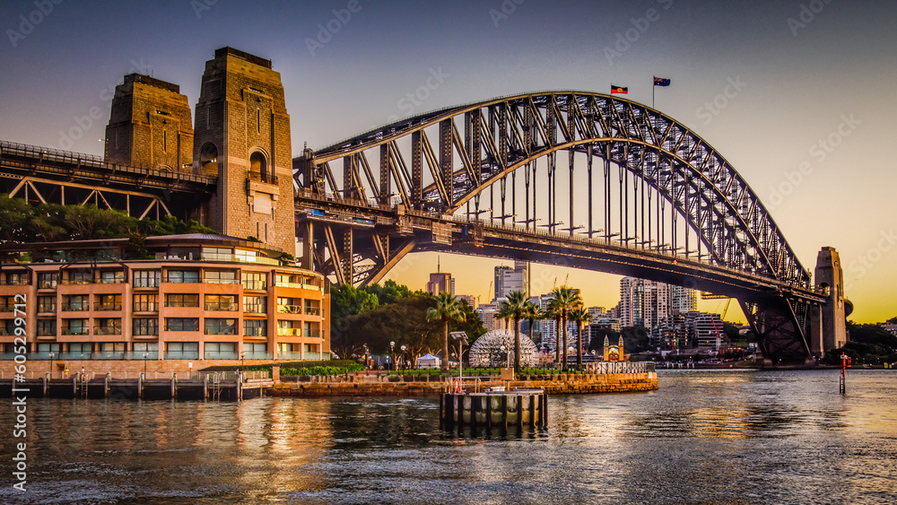 Sydney Harbour bridge on a cold autumn morning