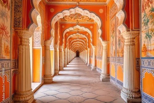 Indian architecture regal royal awe-inspiring Jaipur Amer fort generative ai