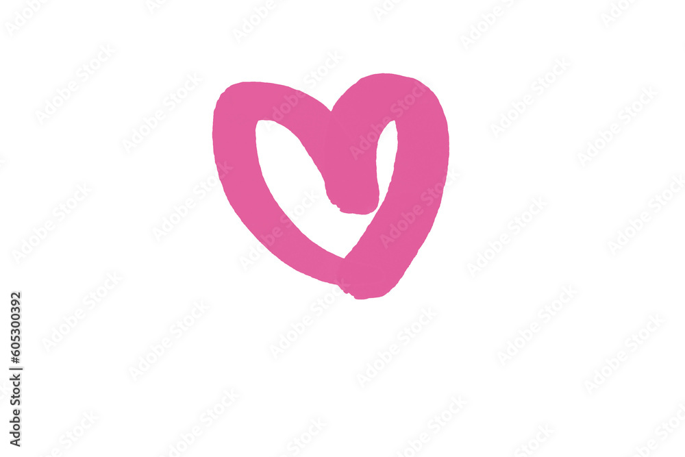 pink heart isolated on white