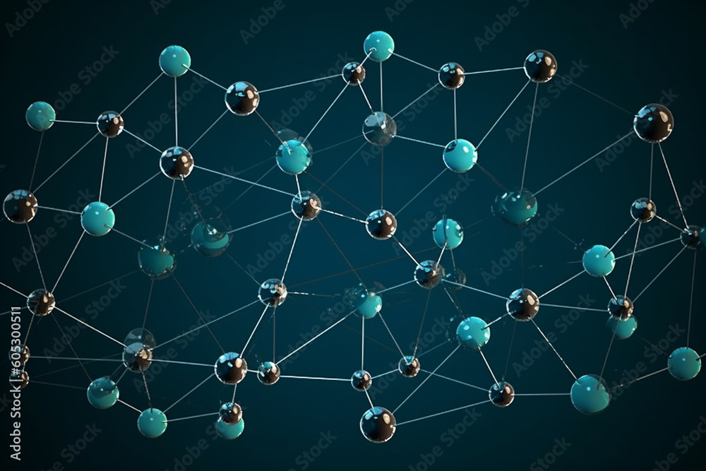 network of molecules connected to each other Generative AI network of molecules connected to each other Generative AI