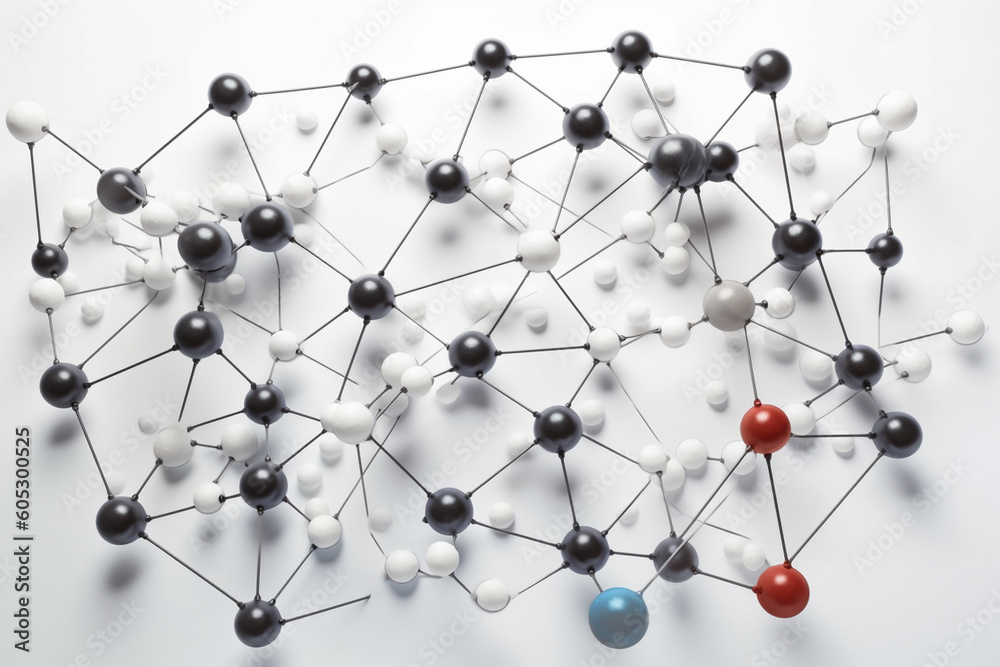 network of molecules on white background connected to each other Generative AI network of molecules on white background connected to each other Generative AI