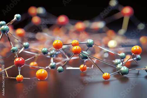 network of molecules connected to each other Generative AI photo