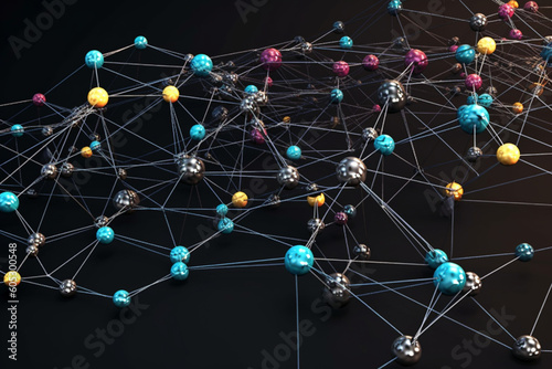 network of molecules connected to each other Generative AI photo