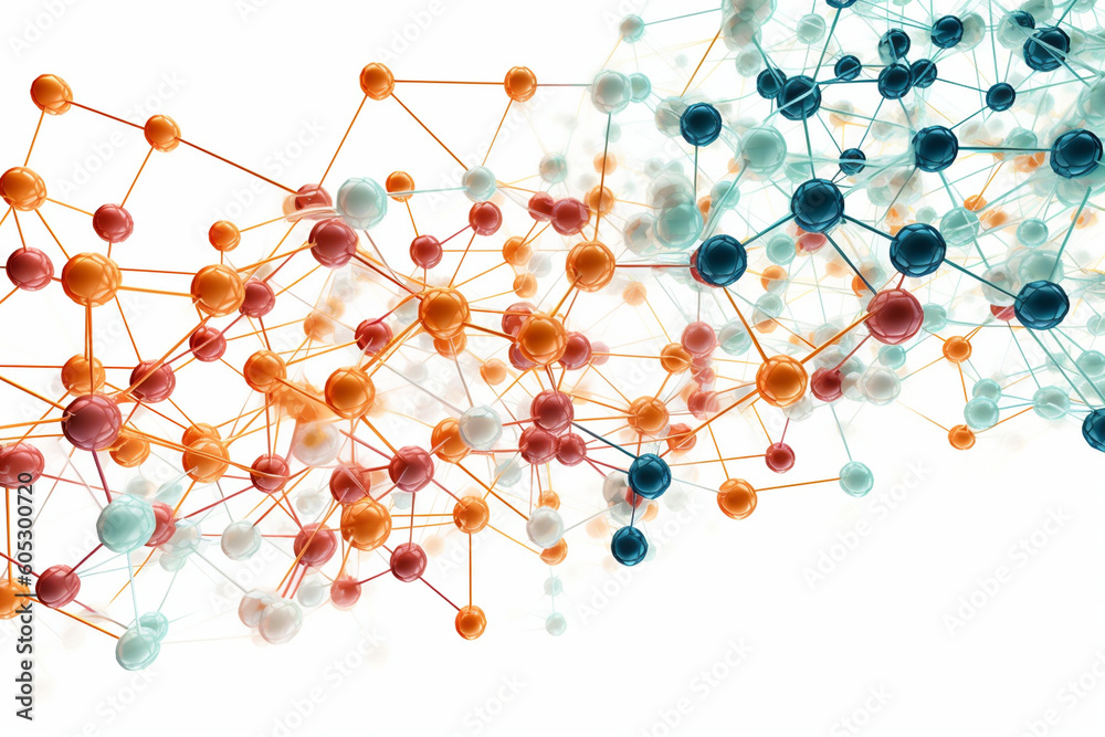 network of molecules on white background connected to each other Generative AI network of molecules on white background connected to each other Generative AI