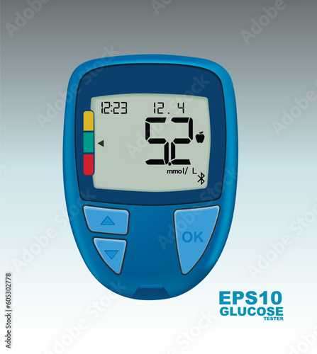 Realistic blue blood glucose testing device