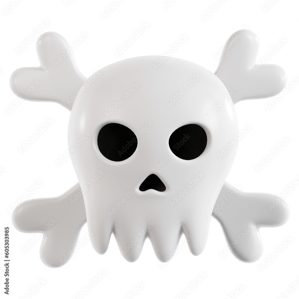 A haunting 3D illustration of a menacing skull A haunting 3D illustration of a menacing skull