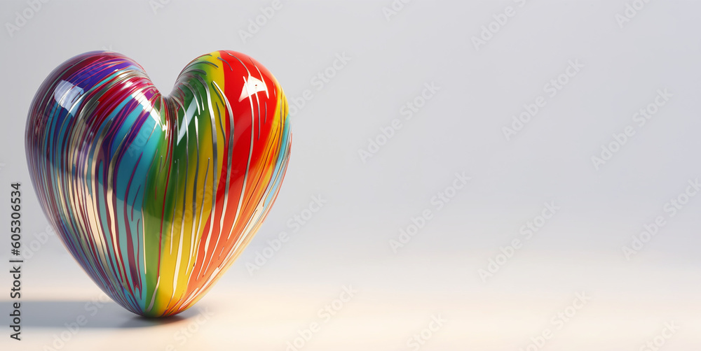 Obraz premium Heart shaped on white background. 3D rendering. Valentine's day concept. Generative ai
