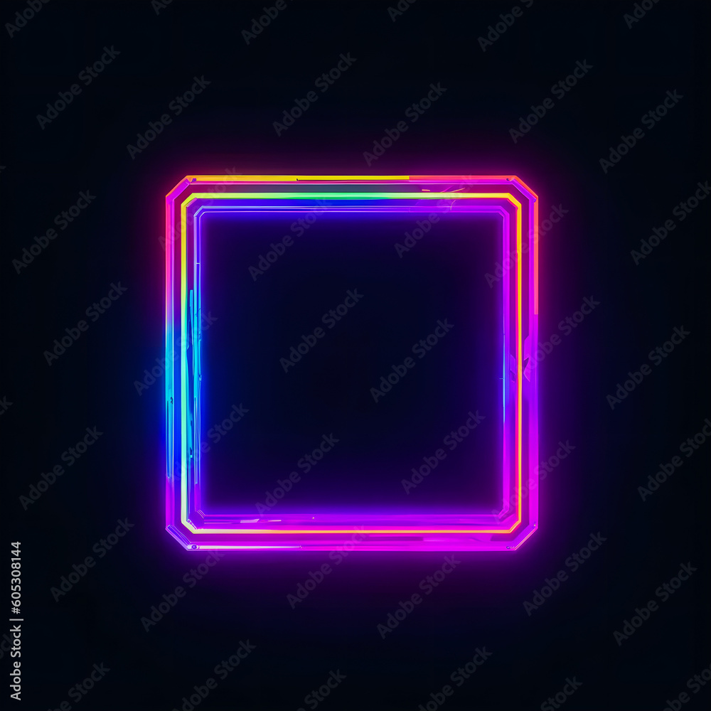 Cyberpunk Streamer Overlay: Crystal Frame Social Media Post Mockup with Neon Colors Cyberpunk Streamer Overlay: Crystal Frame Social Media Post Mockup with Neon Colors