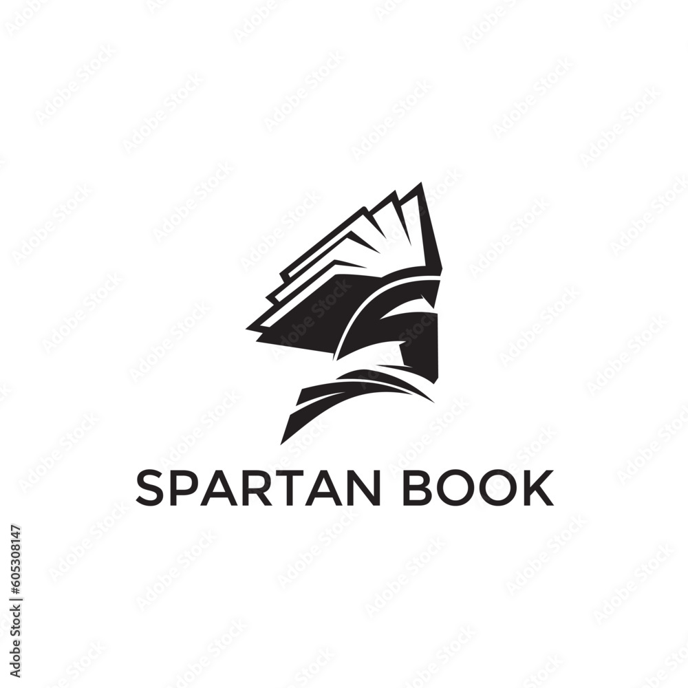 Fototapeta premium spartan warrior illustration helmet symbol soldier armor vector ancient silhouette design logo icon sparta power