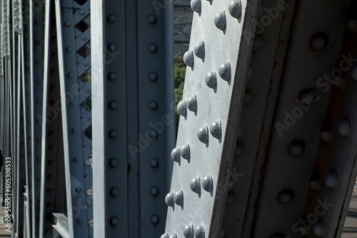 Closeup shot of lots of Rivet of a steel Bridge © 和平/Wirestock Creators