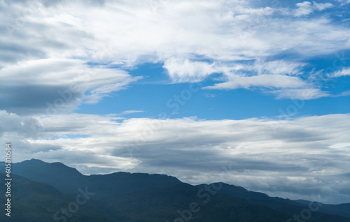 Landscape of sky and mountains