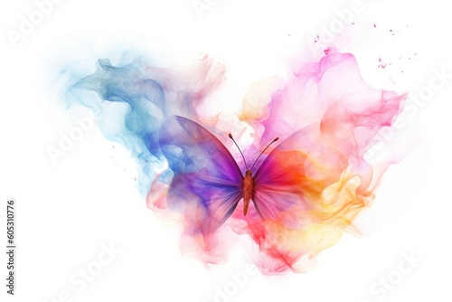 AI generated image of color smoke butterfly © Kalim
