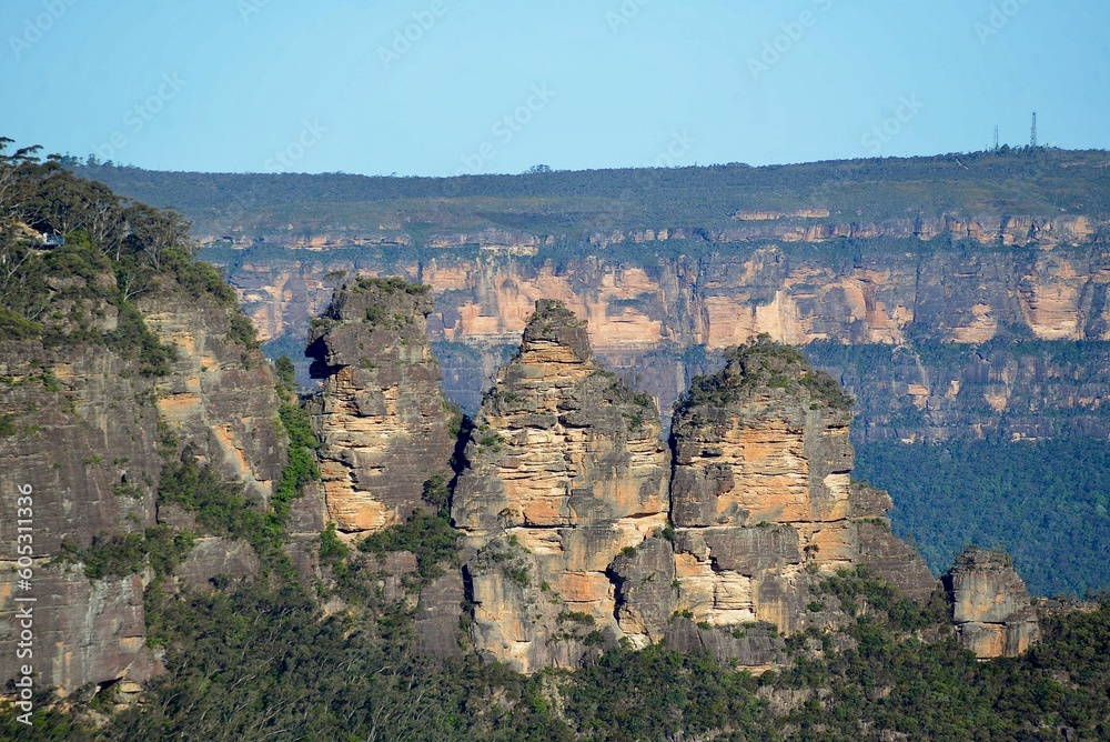 The Three Sisters as seen from Eagle Hawk Lookout at Katoomba