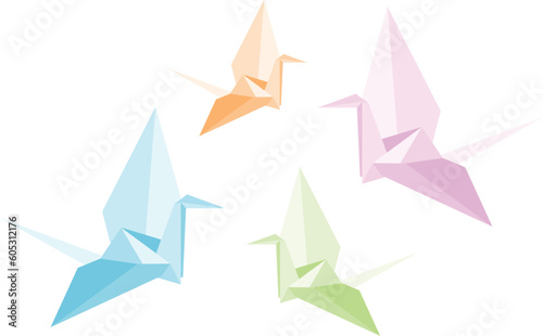 origami paper birds vector image