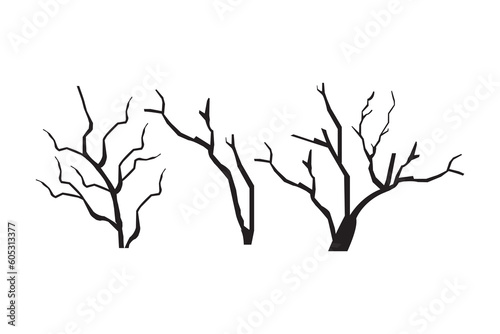Tree Silhouette Illustration Isolated on White Background