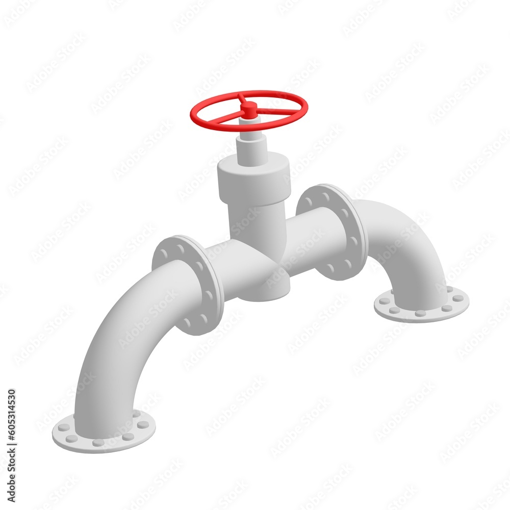 Red valve on the main gas pipeline Red valve on the main gas pipeline