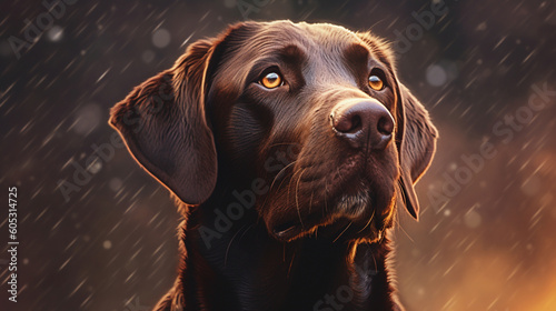 portrait of a black labrador dog photo