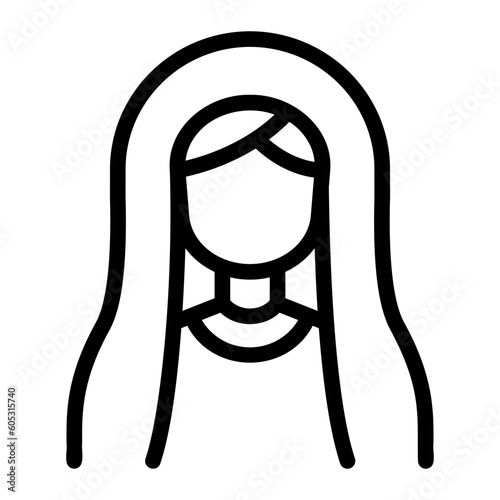 virgin mary line icon