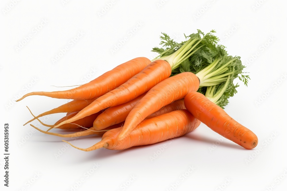 carrots on a white background from generative ai carrots on a white background from generative ai