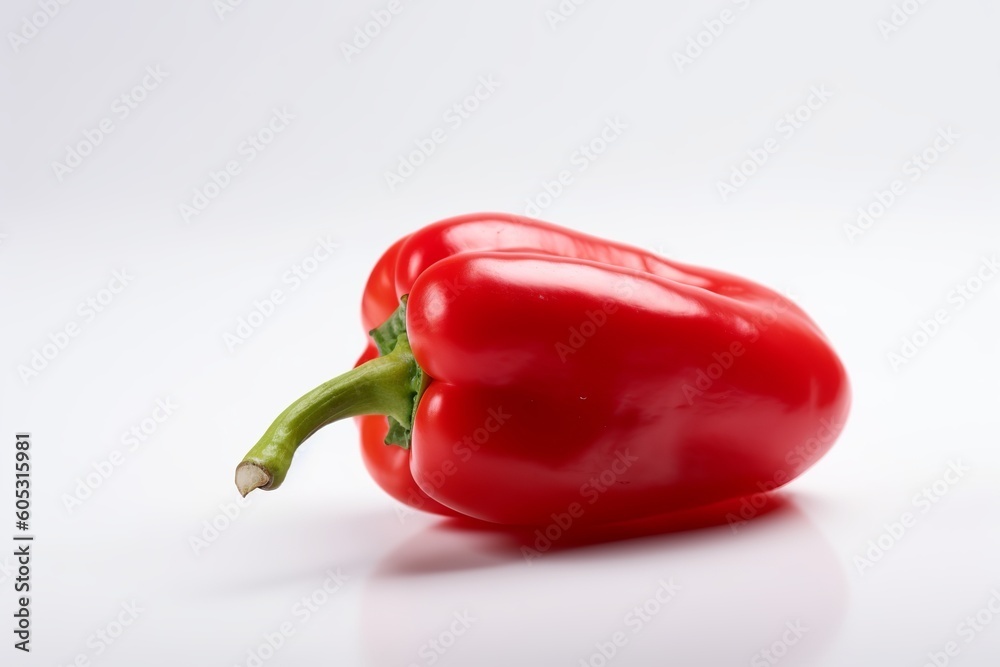 fresh red peppers on a white background from generative ai fresh red peppers on a white background from generative ai