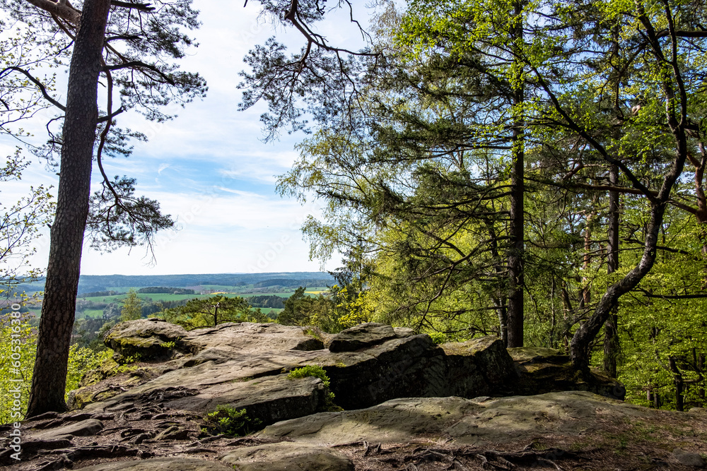 Naklejka premium Blick vom Veitenstein, einem markanten Aussichtspunkt im Naturpark Hassberge