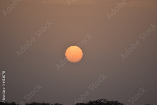 Sunrise in The Gambia, complete with sunspots
