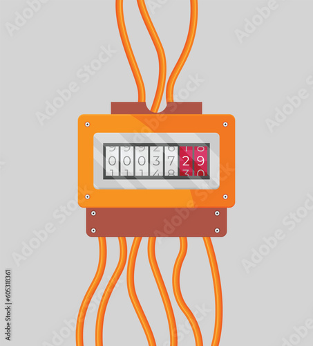 Electric meter vector flat isolated on color background