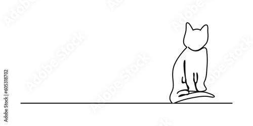 Cat in continuous line art drawing style. Minimalist black linear sketch isolated on white background. Vector illustration