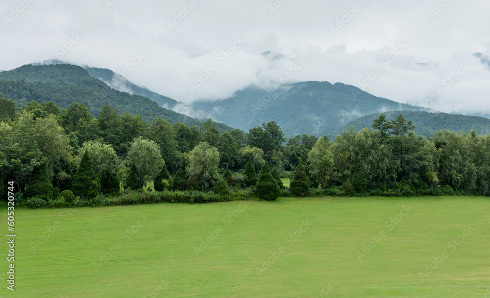 Landscape of golf course in the countryside