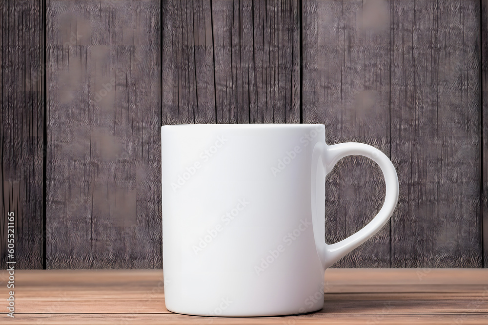 Simplicity at its Best: Blank White Mug Mockup on a Clean Desk