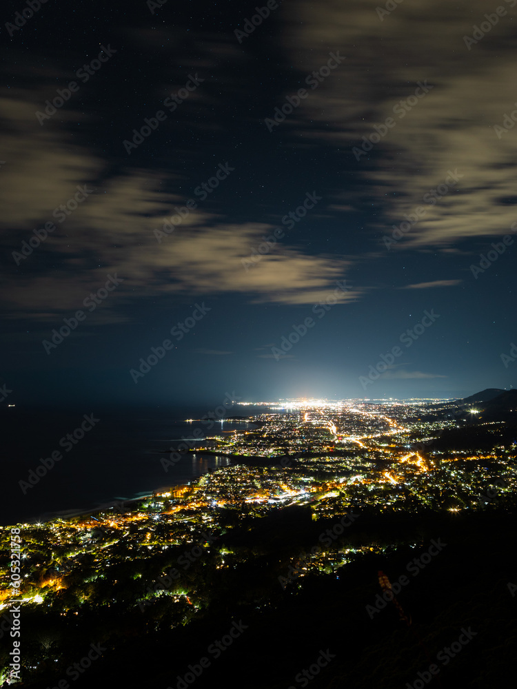 Beautiful view towards Wollongong from Sublime Point at night.